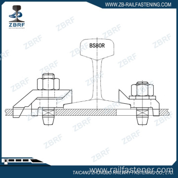 Rail clamp for BS80R mine rail